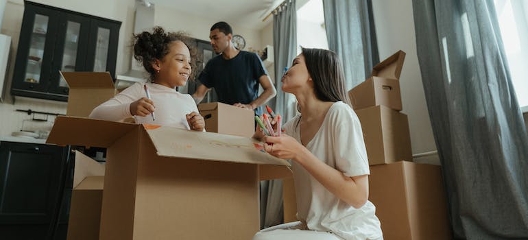 Family preparing for relocation
