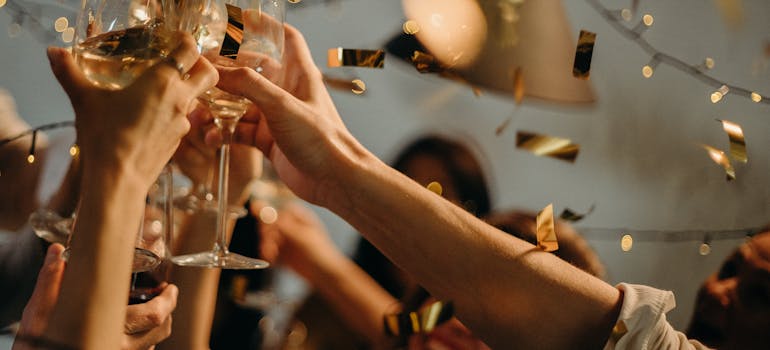 people toasting to a successful office move