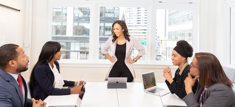 business owner preparing her team for an office move