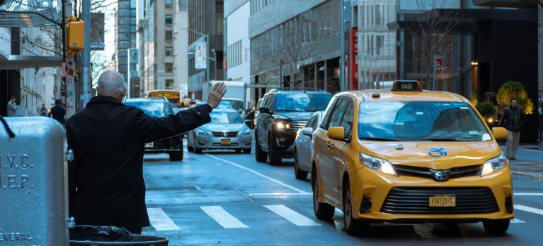 man waiting for a taxi 