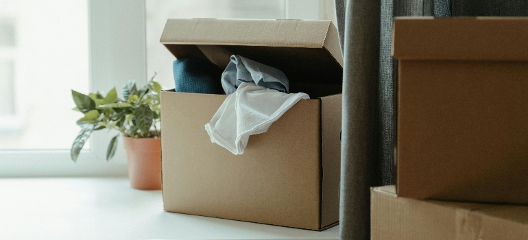 a box with items 