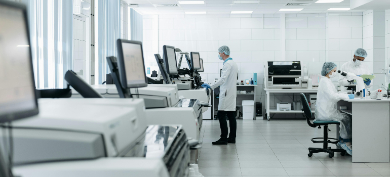 people in a laboratory
