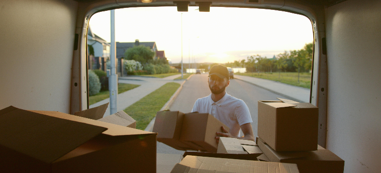 a mover loading a truck 