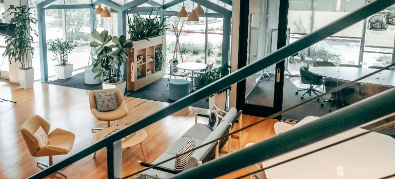 a bright office space