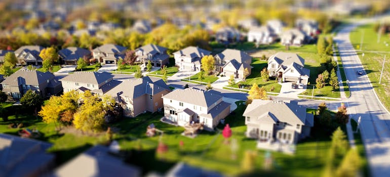 aerial view of the houses 