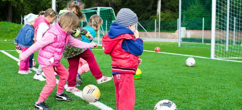 kids playing soccer 
