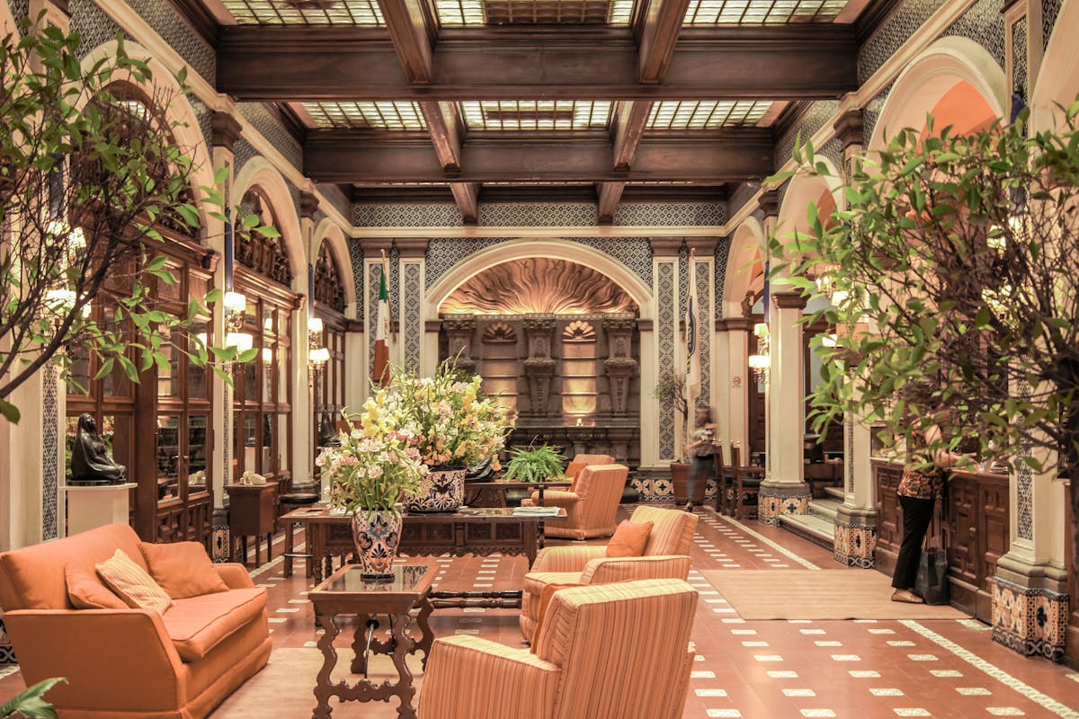 a hotel lobby