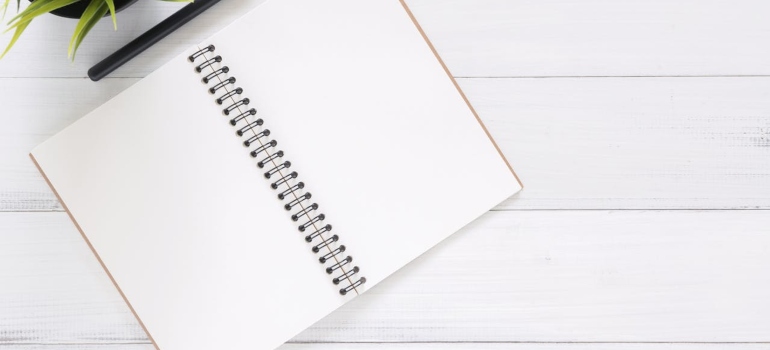 an empty notebook 