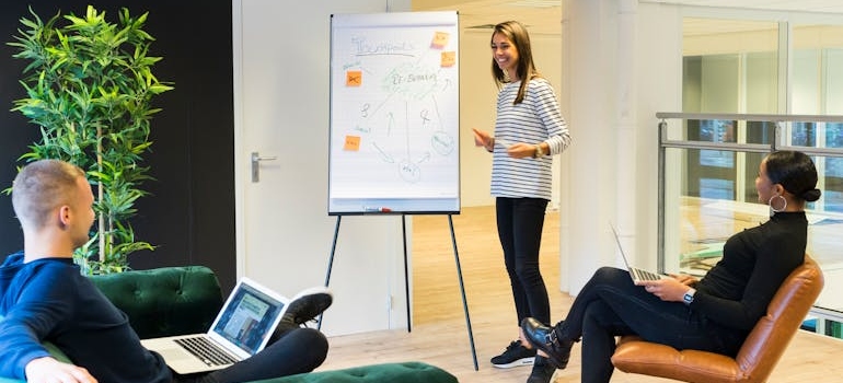 People doing a presentation.