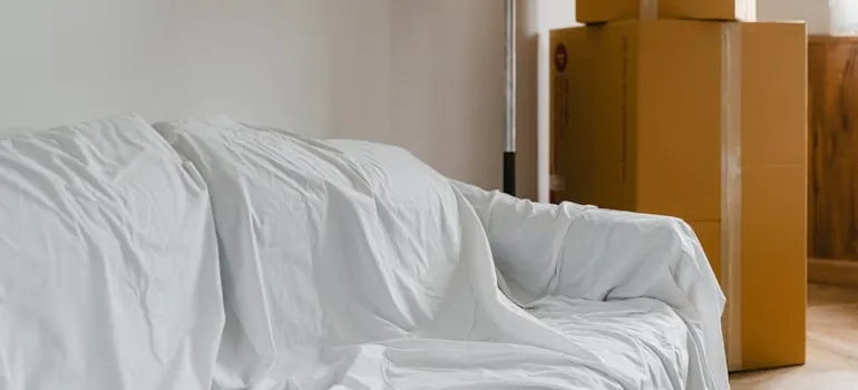 a covered couch 
