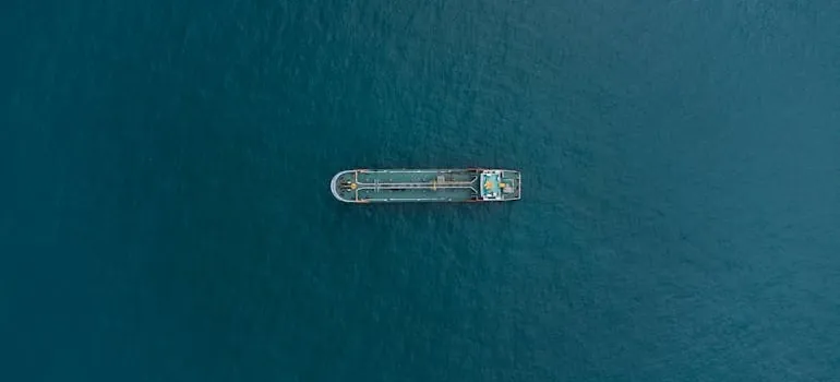 aerial view of the ship